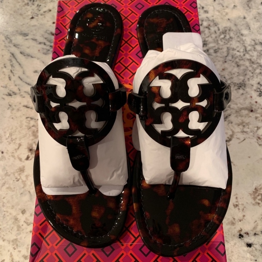 SOLD Tory Burch Miller Tortoise Shell Size 9 NIB - Picture 1 of 5
